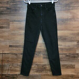 American Eagle Jeans 4 R Dream Curvy Super Hi Rise Jegging Stretch Black